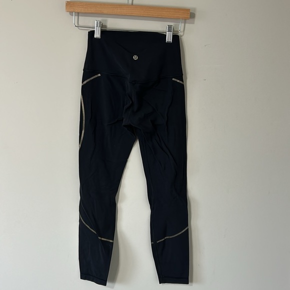 LULULEMON Align High Rise Crop Legging Gold French Press Limited Addition Sz 4 - Picture 5 of 12